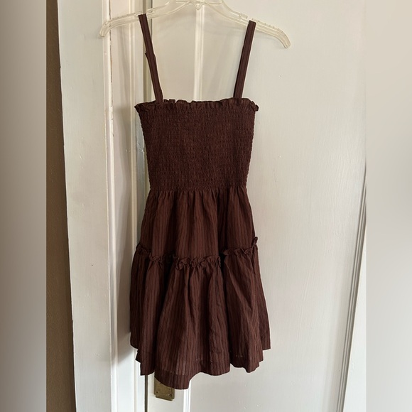 Hill House Home Seraphina Mini Organza Seersucker Dress in Chocolate Med - Picture 8 of 14